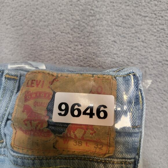 Levis 514 Jeans Mens 38x30 Blue Straight Leg Distressed Stretch Denim - Picture 11 of 11